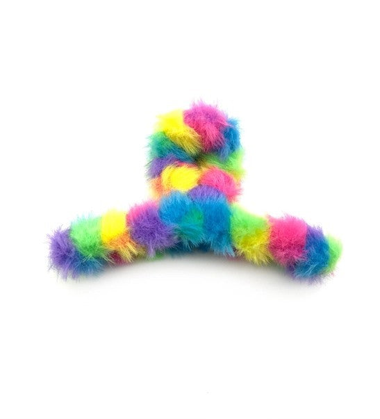 Furry Rainbow Claw Clips image 1