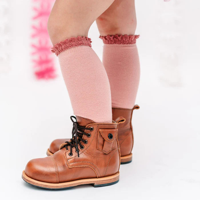 Lace Top Knee Highs 0-6mos image 1
