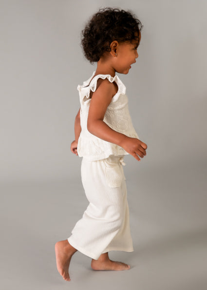 Mayoral Baby Textured Two-Piece Pant Set Cream