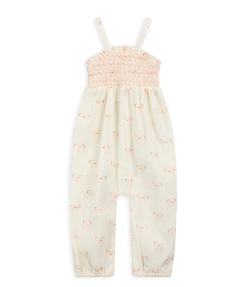 Toddler Bow Smocked Jumpsuit