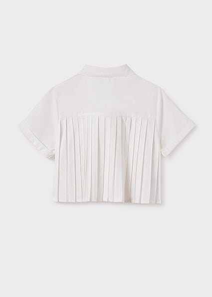 Pleated Perfection Cropped Button-Up image 1