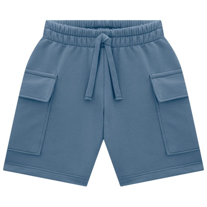 Blue 2-Piece Set – Striped Tee & Cargo Shorts image 1