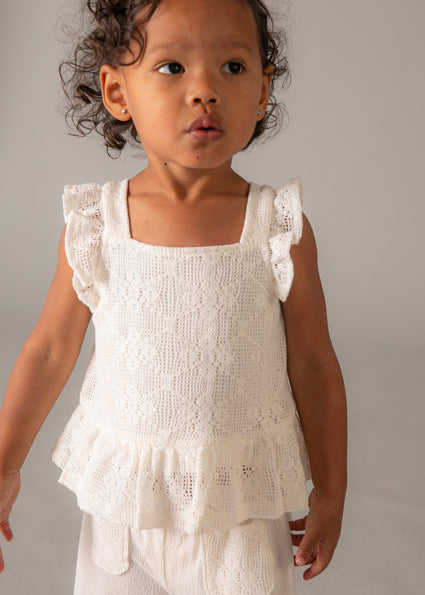 Mayoral Toddler Textured Two-Piece Pant Set Cream