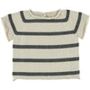 Short Sleeve Grey Striped Knit 2-piece Set image 0