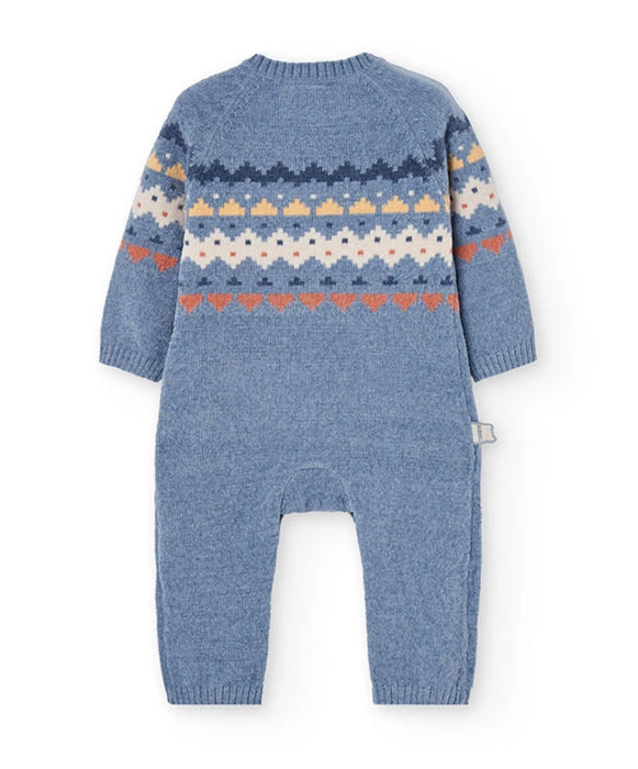 Blue Fair Isle Chenille Romper