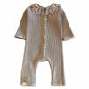 Waffle Knit Romper w/ Embroidered Collar image 0