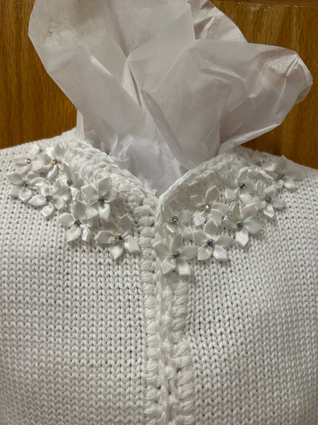 White Flowers Sweater w/ Hat image 1