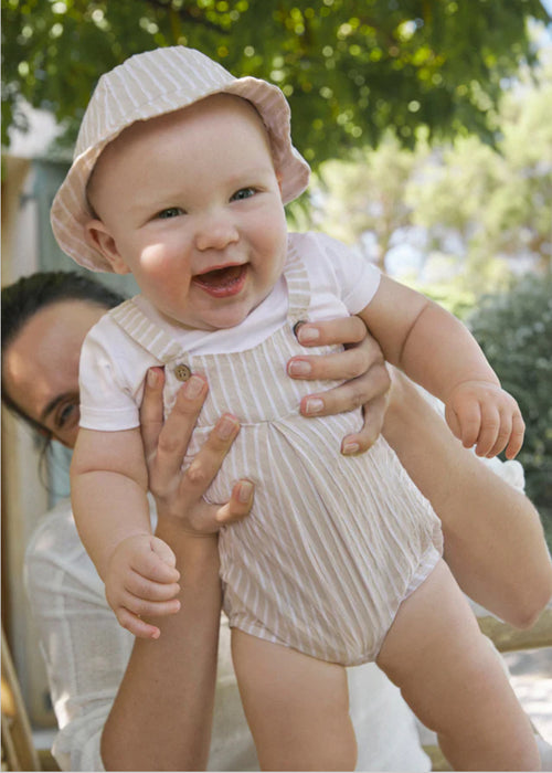Sand Stripe Overall Set w/ Hat
