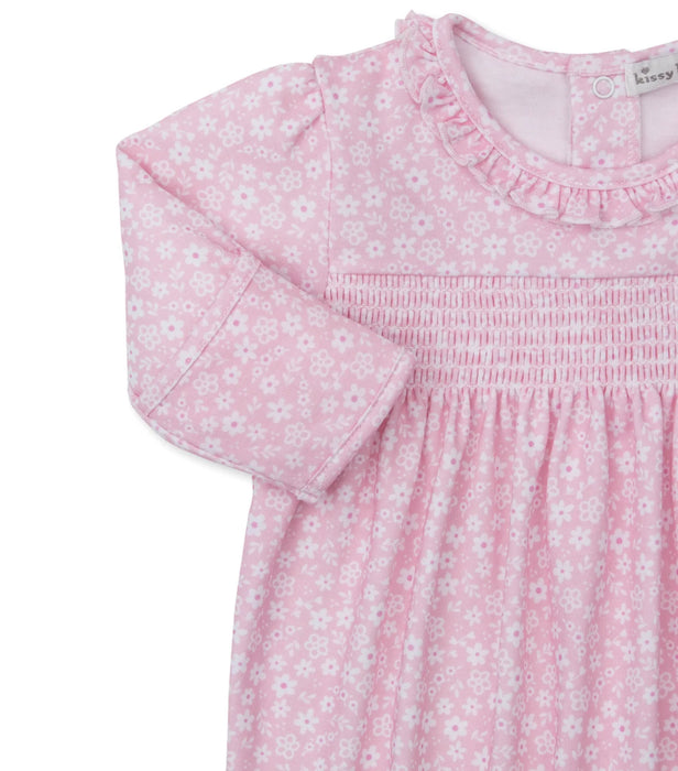 Pink Daisy Smocked Footie
