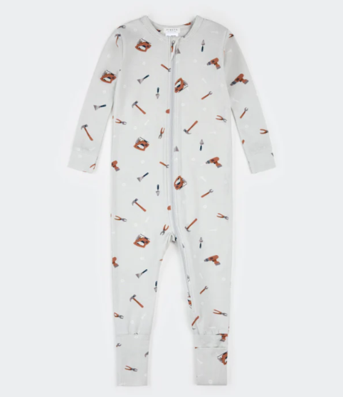 Baby Tool Print Convertible Footie Pajamas