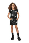 Black Textured Dress w/ Silver Stars image 1