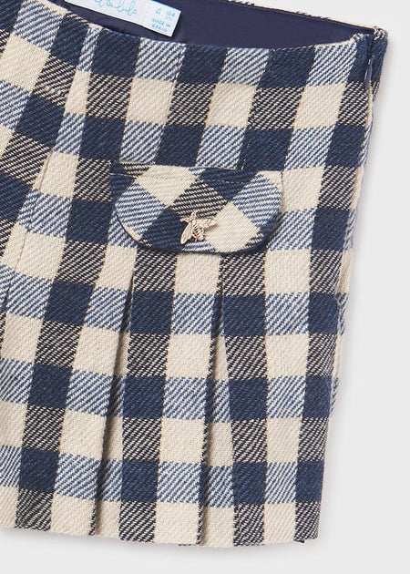 Navy Top & Plaid Short Set image 0