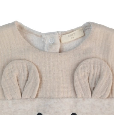 Tan Bear Footie & Hat Set