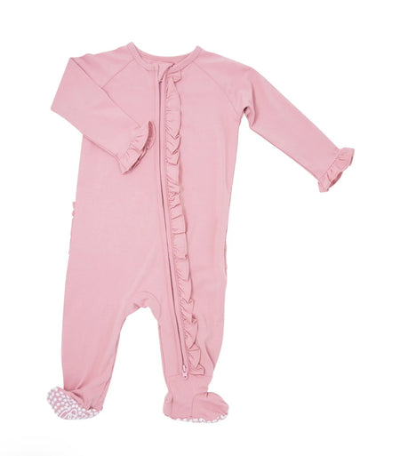 Pale Mauve Ruffle Footie image 0