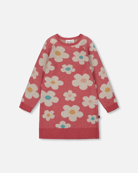 Pink Floral Tights & Sweater Dress