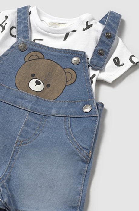 Denim Bear Overall Set
