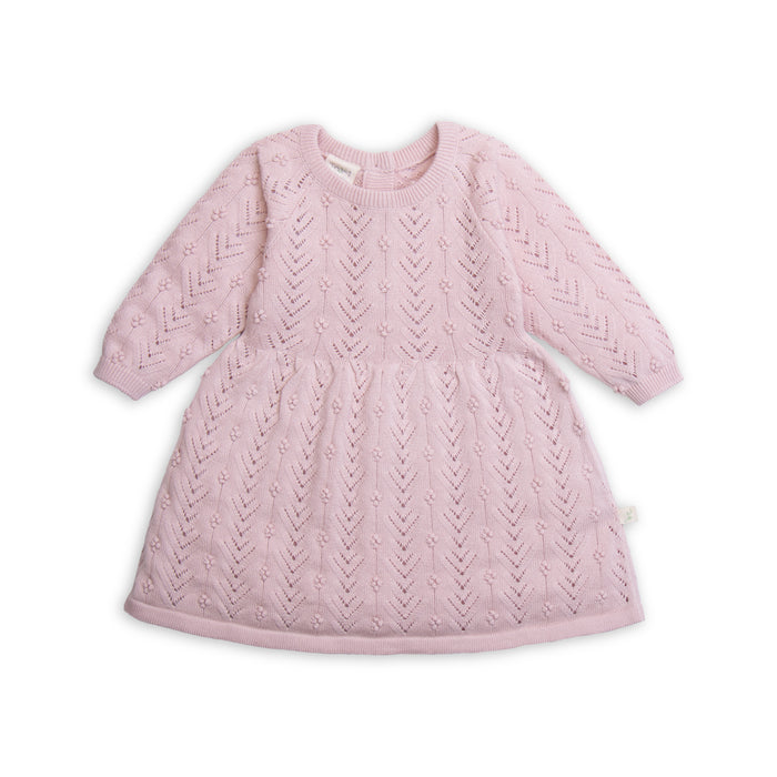 Light Pink Pointelle Knit Dress image 0