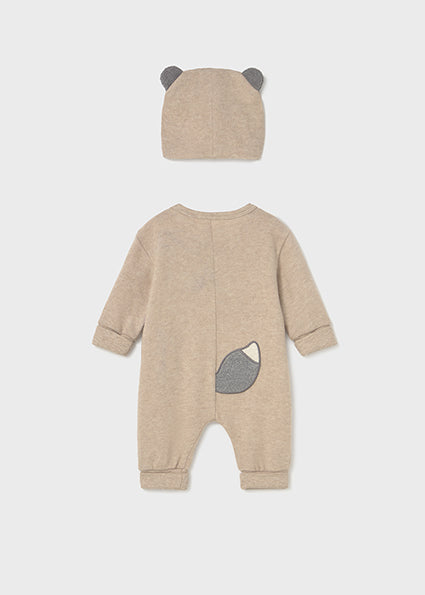 Cuddly Bear Zip-Up Set - Beige