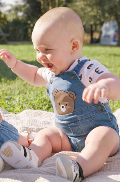 Denim Bear Overall Set