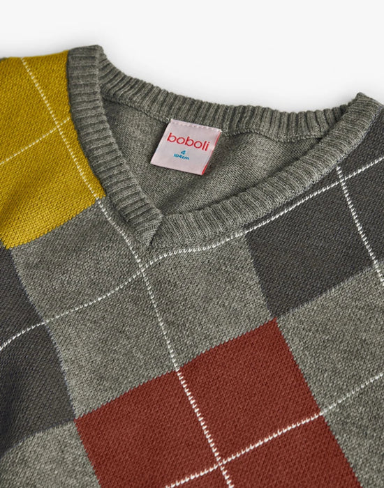 Argyle Sweater & Denim Set