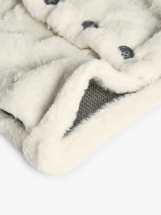 Cozy Reversible Grey Knit & Faux Fur Hooded Jacket