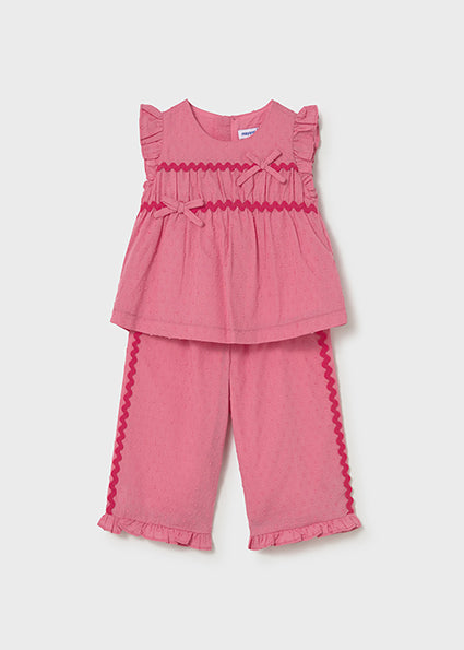Mayoral Infant Girl Ruffle Top & Pant Set Geranium