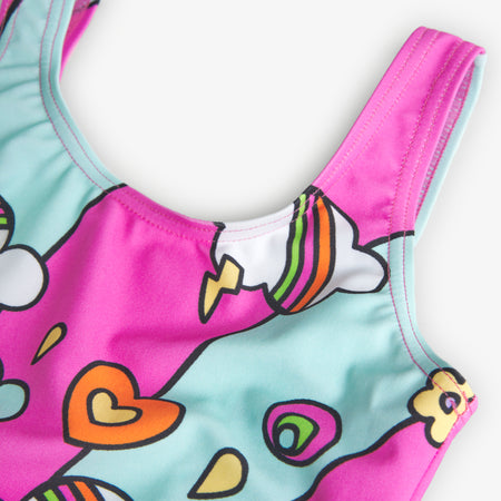 Colorful Flowers Swimsuit & Coverup Set image 1