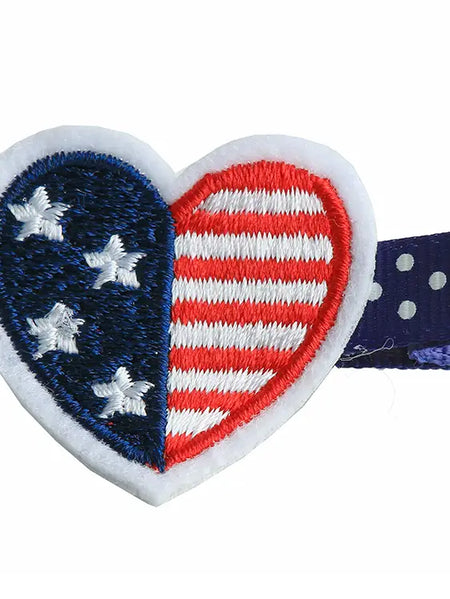 Red, White & Blue Heart Hair Clip image 0