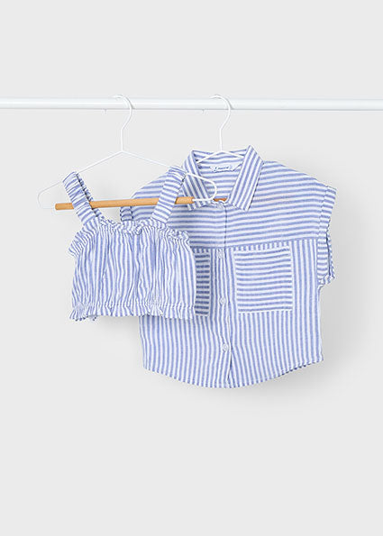 Breezy Striped & Denim 3-Piece Set image 0