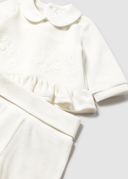 Peplum Footie Set – Ivory