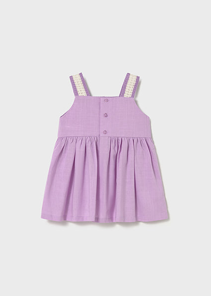 Mayoral Baby Crochet Floral Dress Purple