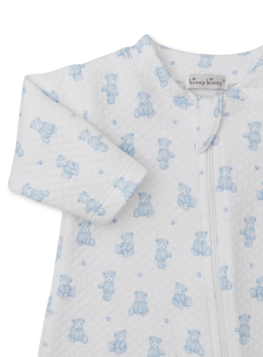 Blue Jacquard Teddy Bear Footie