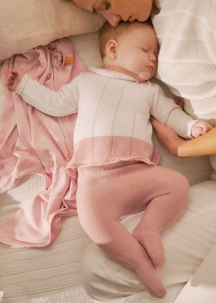 White & Pink 2pc Knit image 3