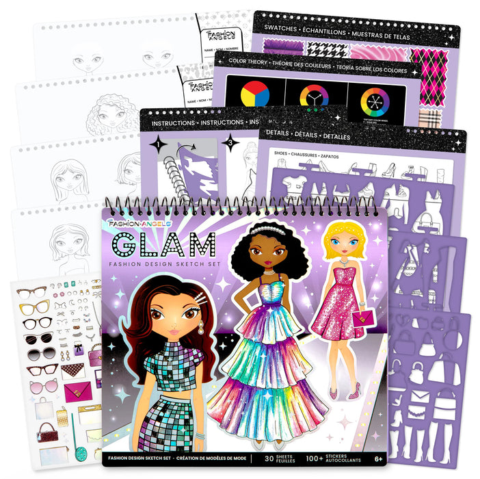 Glam Fashion Design Sketch Set image 1