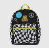 No Bad Vibes Patched Checkered Backpack image 0