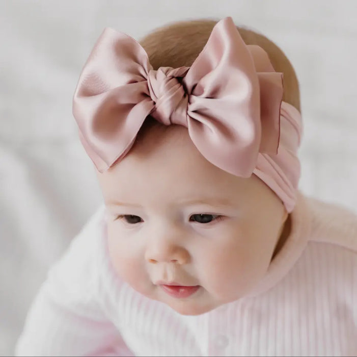 Baby Bling Satin FAB soft nylon headband with satin bow