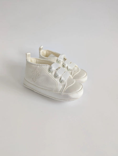 Boys Satin Embroidered Cross Shoe image 0