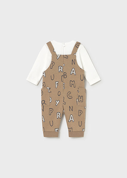 Alphabet Adventures Faux Overall Footie