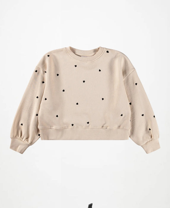 Molo Heart Print Sweatsuit, Beige