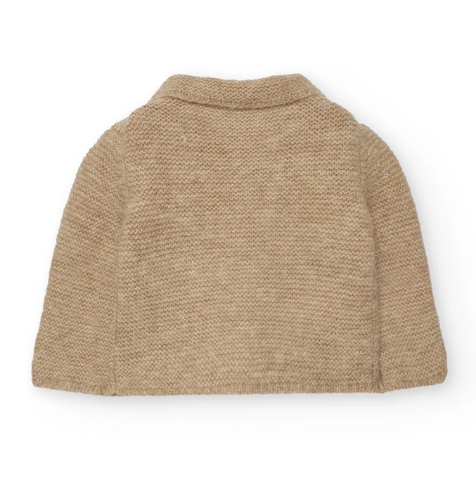 Classic Camel Knit Button Sweater