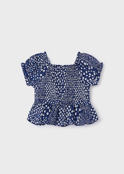 Navy Speckled Smock Top & Matching Pants image 1