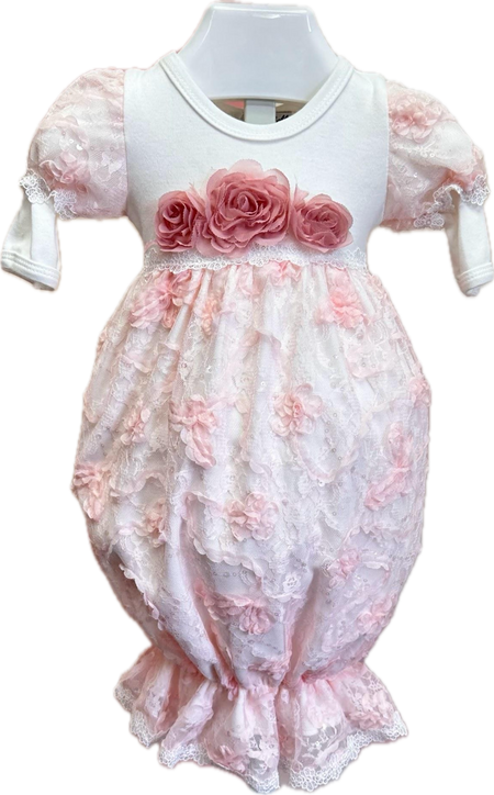Dusty Rose Flower Detail Gown w/ Headband image 0