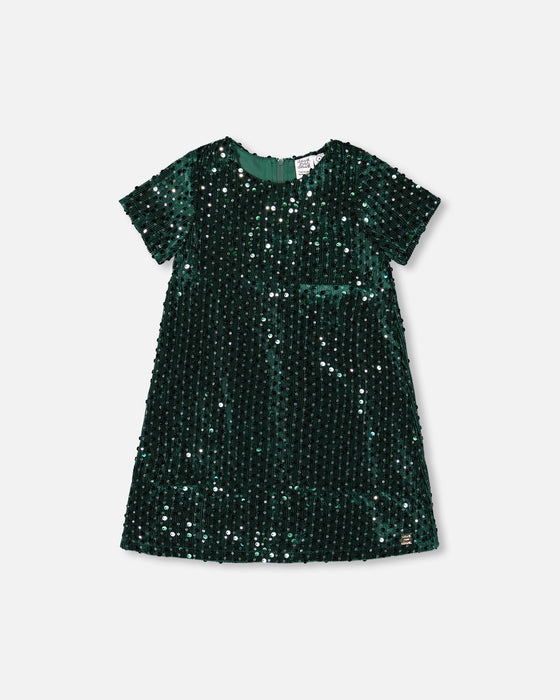 Velvet Sequin Dress - Red or Green