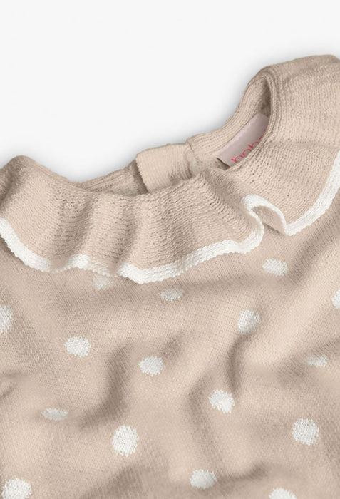 Polka Dot Knit Dress & Tights Set