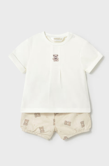 Mayoral Baby Boy Bear Short Set Neutral