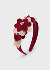 Red & Beige Flowers Headband image 0