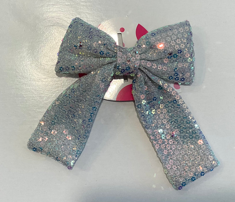 Iridescent Flower Bow Alligator Clip