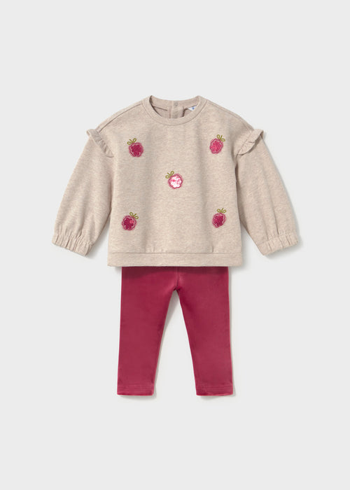 Raspberry Sweatshirt & Velour Leggings Set, Toddler