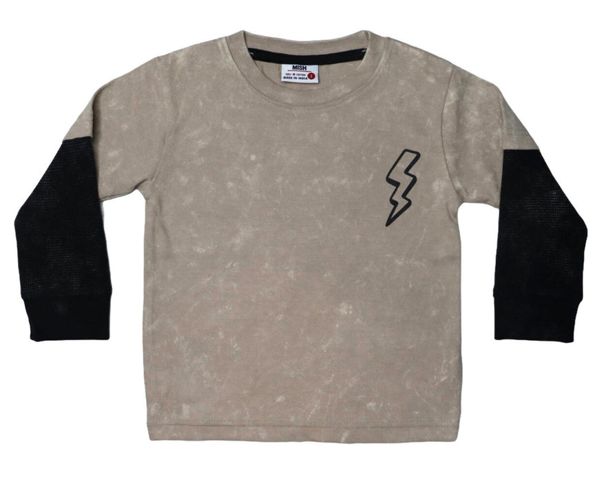 Lightning Bolt Two-Tone Long Sleeve Tee image 0