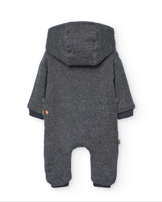 Charcoal Sherpa Hooded Jumpsuit